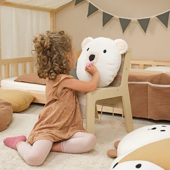 Muslin Pillow Ourbaby Ø 35 cm Bear - Ecru