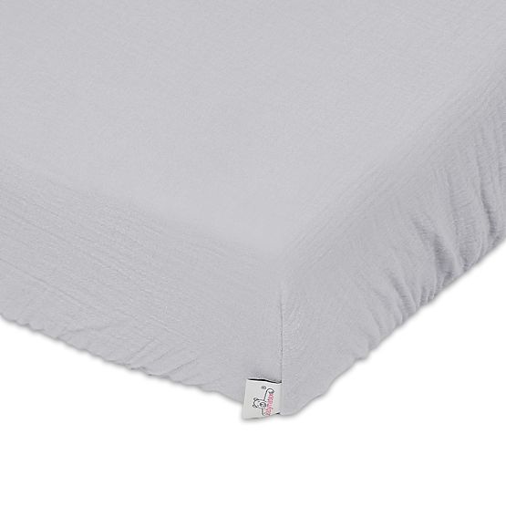 Muslin sheet 140x70 light gray