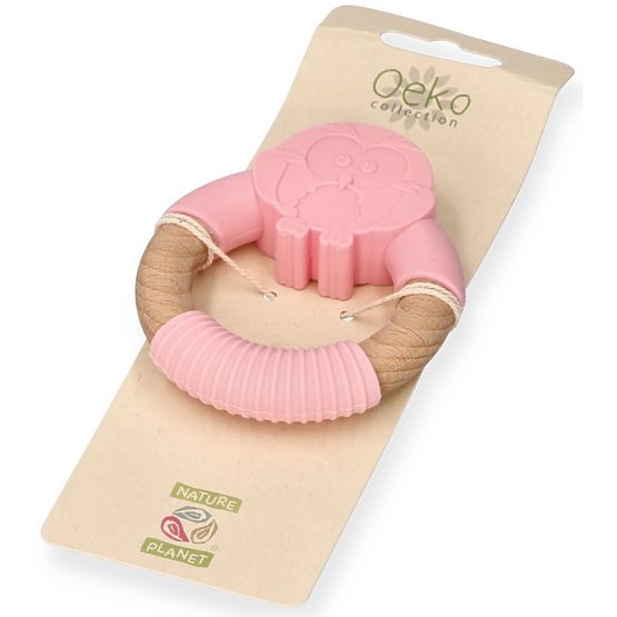 Nature Planet Silicone Teether Pink Owl