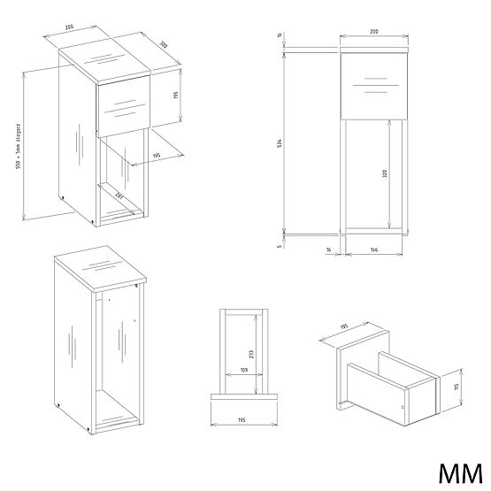 Nightstand GALAX 20/1S ARTISAN