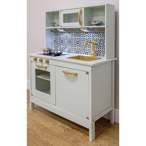 Nordic wooden kitchen with accessories