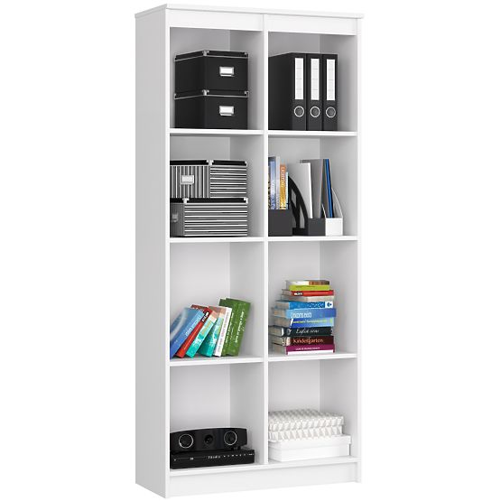OFFICE SHELF R 80 cm CLP 8 SHELVES WHITE