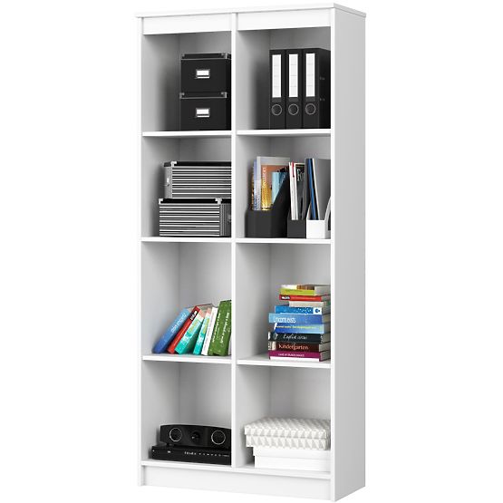 OFFICE SHELF R 80 cm CLP 8 SHELVES WHITE