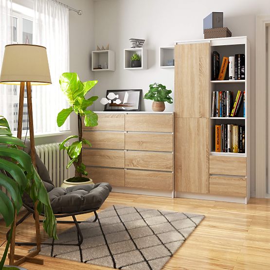 OFFICE SHELF R 80 cm CLP R11 PK WHITE / SONOMA