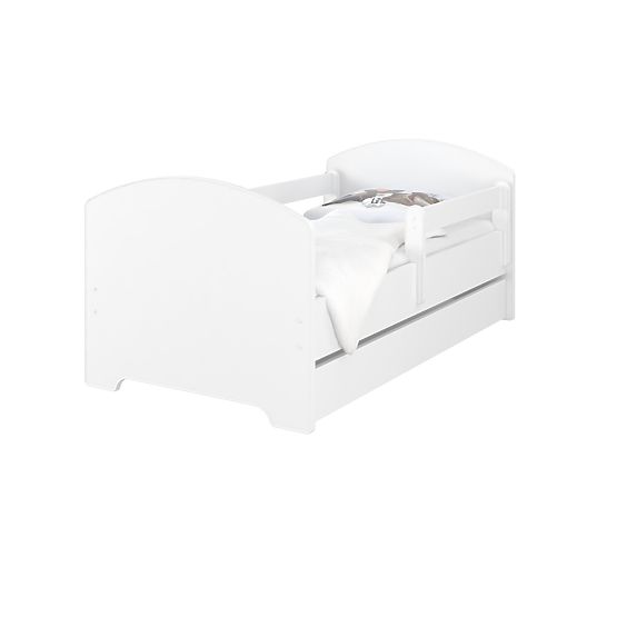Ourbaby children's bed with a barrier - white
