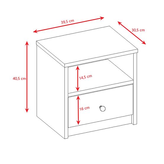 Ourbaby children's bedside table - blue-white