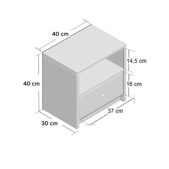 Ourbaby children nightstand - beech and white