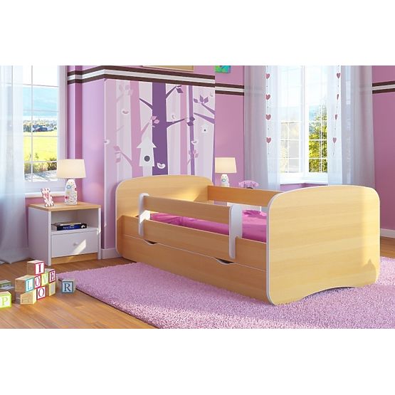 Ourbaby Children's Bed with Safety Rail - Beech
