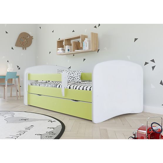 Children's Bed with Guardrail Ourbaby - Green and White