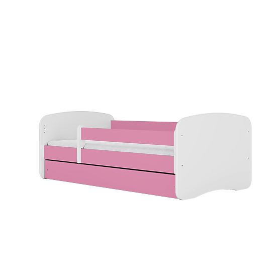 Children's Bed with Guardrail Ourbaby - Pink and White