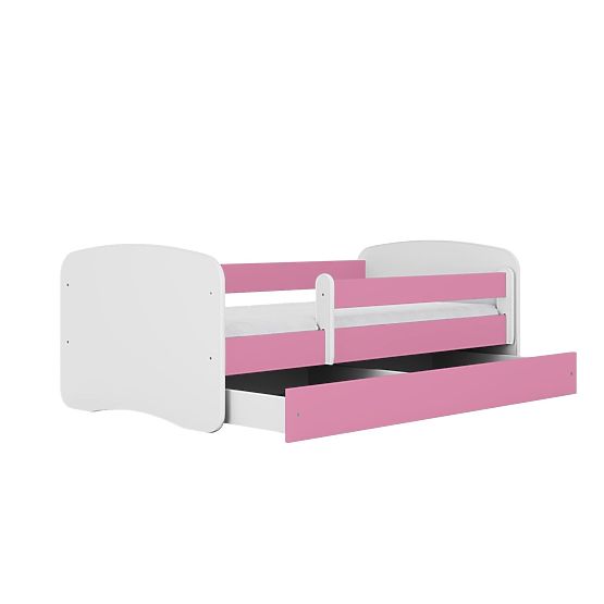 Children's Bed with Guardrail Ourbaby - Pink and White
