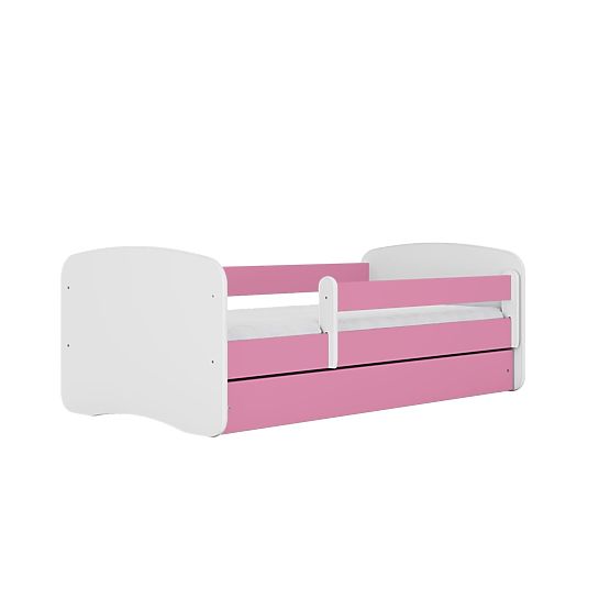 Children's Bed with Guardrail Ourbaby - Pink and White