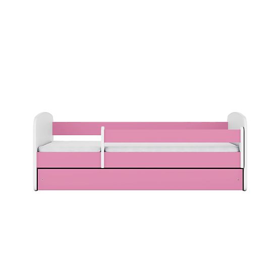 Children's Bed with Guardrail Ourbaby - Pink and White