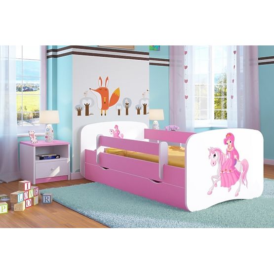 Children's Bed with Guardrail Ourbaby - Princess on Horseback