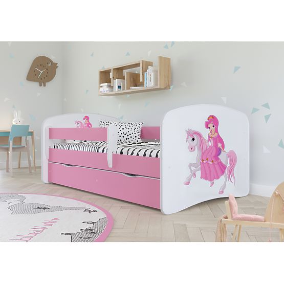 Children's Bed with Guardrail Ourbaby - Princess on Horseback