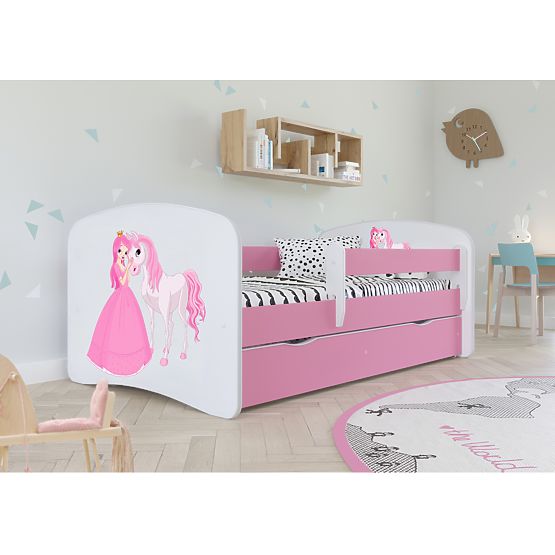 Children's Bed with Guardrail Ourbaby - Princess with Horse