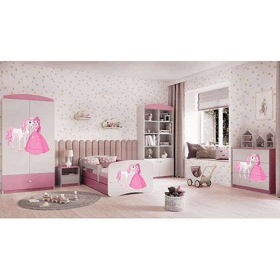Children's Bed with Guardrail Ourbaby - Princess with Horse