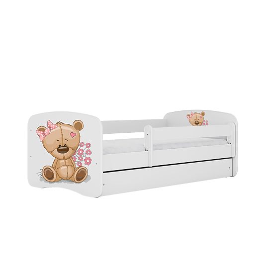 Children's Bed with Guardrail Ourbaby - Bear - White