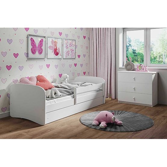 Children's Bed with Guardrail Ourbaby - White