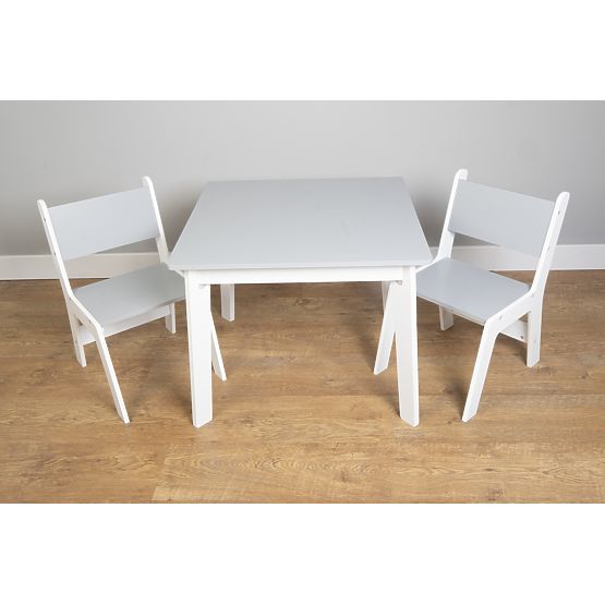 Ourbaby - Children's Table and Chairs - Gray-White