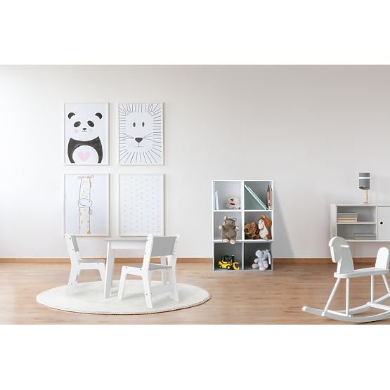 Ourbaby - Children's Table and Chairs - Gray-White