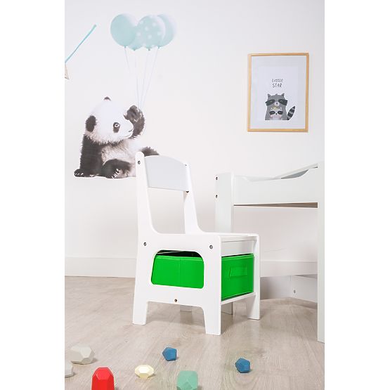 Ourbaby Children's Table with Chairs and Blue and Green Box