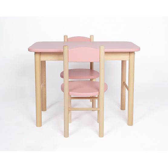 OURBABY Dusty Pink Table and Chair Set