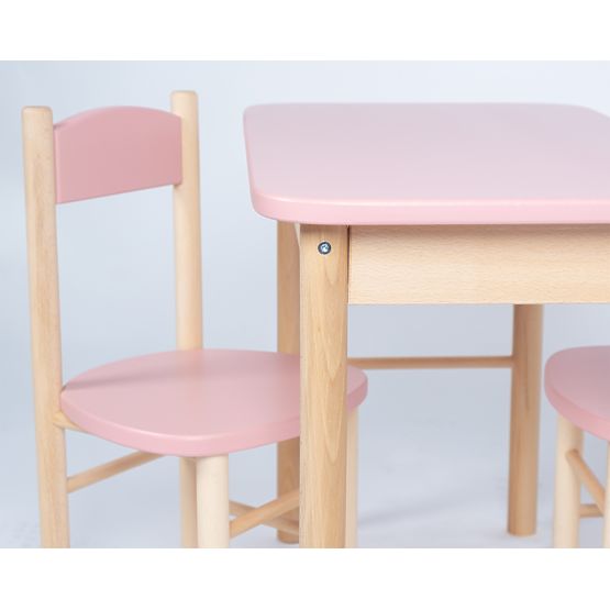 OURBABY Dusty Pink Table and Chair Set