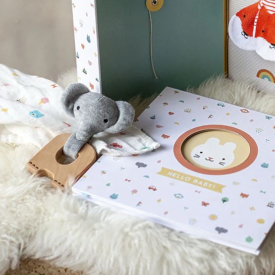Petit Collage Elephant teether