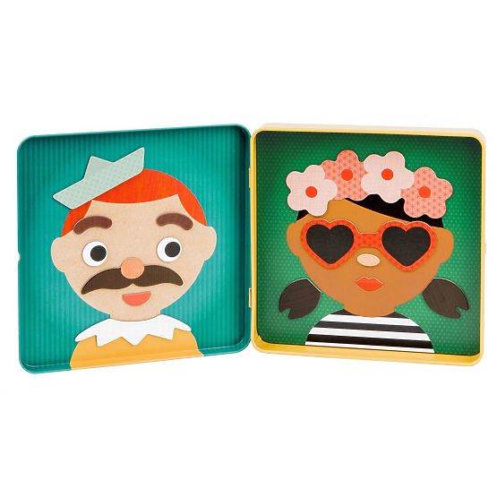 Petit Collage Magnetic puzzle Happy faces