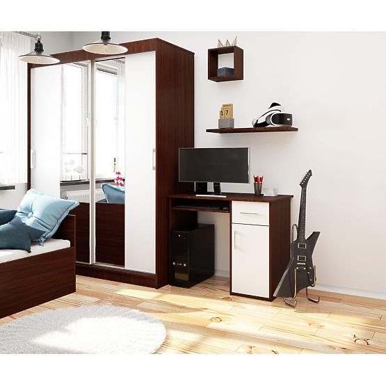 PIN WENGE / WHITE DESK