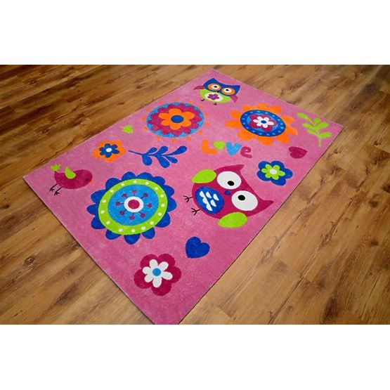 Pink Owls Children's Rug