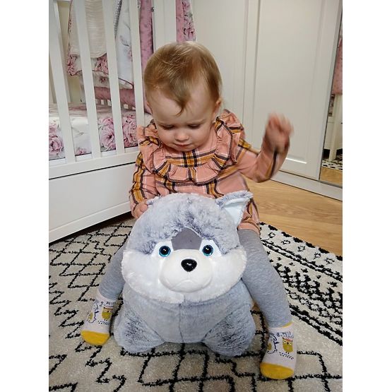 Plush Stool Dog Husky Seat