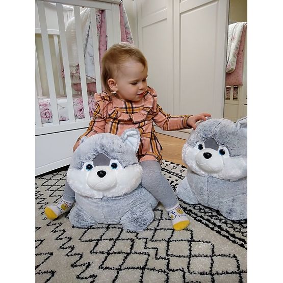 Plush Stool Dog Husky Seat