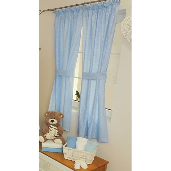 Polka Dot Children's Curtains - Blue