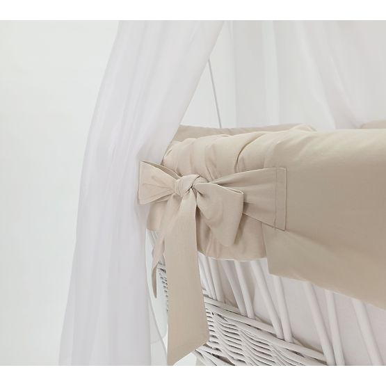 Wicker Cradle with Cotton Bedding for Baby - Beige