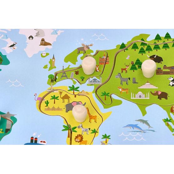 Puzzle with Handles World Map