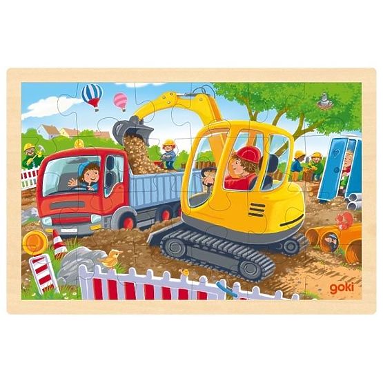 Puzzle with Stand, Construction Vehicles