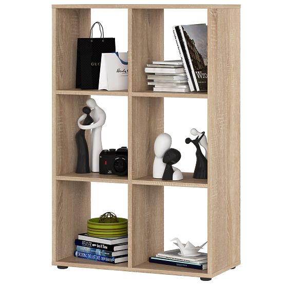 QUAD Shelf Unit with 6 Shelves - Sonoma Oak