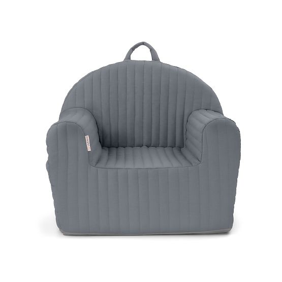 Quilted Armchair with Stripes - Graphite