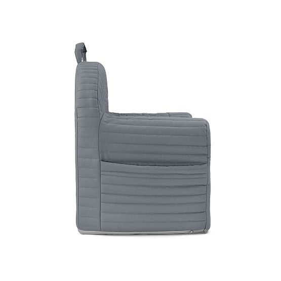 Quilted Armchair with Stripes - Graphite