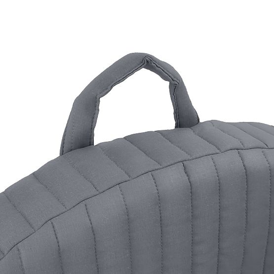 Quilted Armchair with Stripes - Graphite