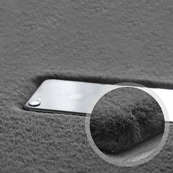 Rabbit silk rug - light gray