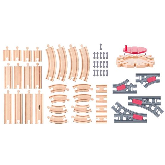 Railway Set with Turntable - Set of 50 Pieces