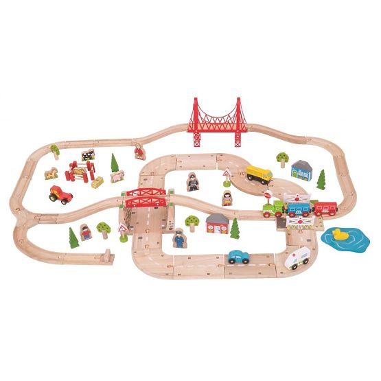 Railway with road - 80 elements