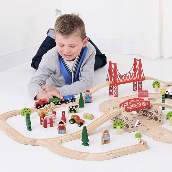Railway with road - 80 elements