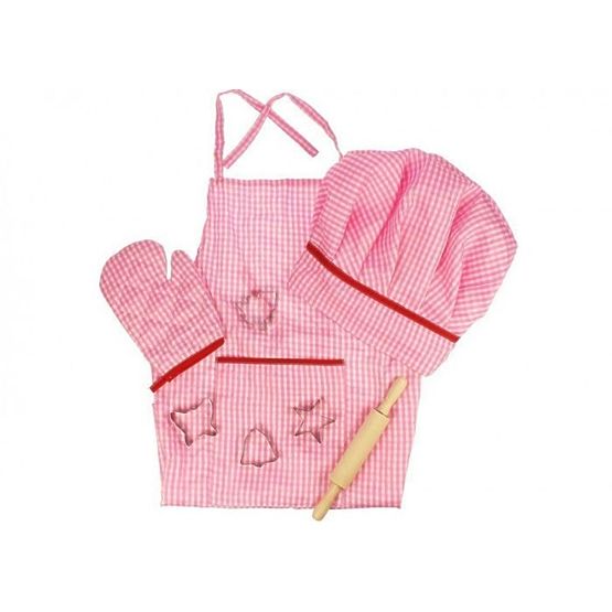 Red cooking set with apron