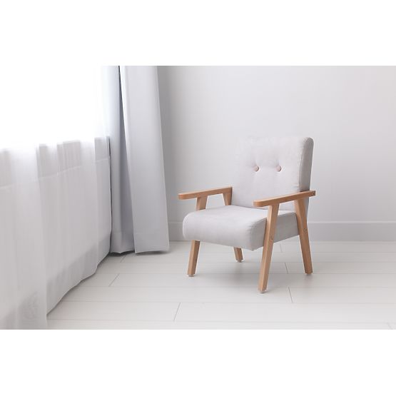 Retro children's armchair Velor - light gray