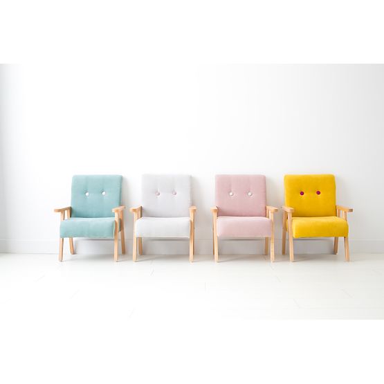 Retro children's armchair Velor - light gray