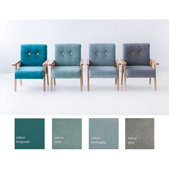 Retro children's armchair Velor - mint